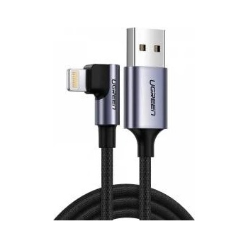 Ugreen US299 USB to Lightning angled cable, MFi, 1m (black)