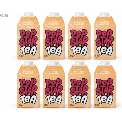 Popstar Tea broskev a vanilka 0,5 l
