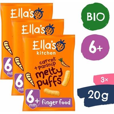 Ella's Kitchen BIO chrumky mrkva a paštrnák 3 x 20 g