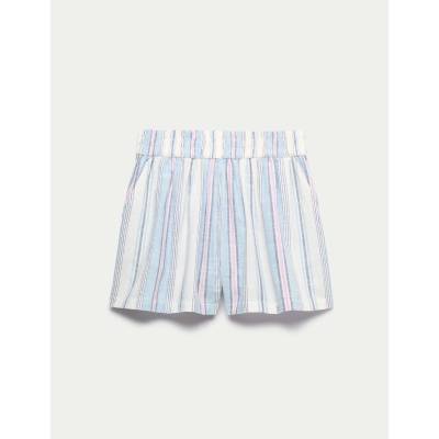 Marks & Spencer Райета шорти от чист памук (6-16 години) Marks & Spencer синя Marks & Spencer | Sin | Момичешки | 8-9 години