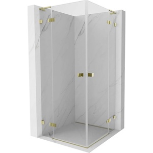 Mexen Lunar L Duo отваряща се душ кабина 110 x 110 см, прозрачна, златна - 834L-110L-110P-50-00 (834L-110L-110P-50-00)