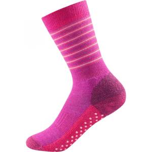 Devold Детски спортни чорапи Devold Multi Medium Kid Sock No-Slip Sports socks - Fuchsia Stripe - размер 19-21 (EU) (201-2243-0111)