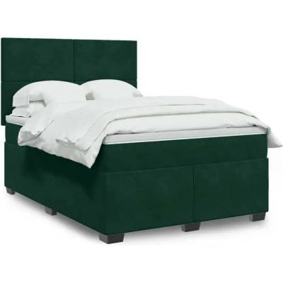 vidaXL 11461.3293227 Boxspring postel s matrací tmavě zelená samet