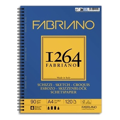Fedrigoni 1264 Sketch 90 g A4 120 листа спирала за рисуване и скициране 19100635 (19100635)