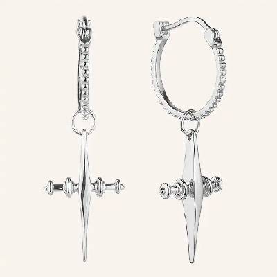 SilveAmo Strieborné kruhové náušnice Krížiky C021