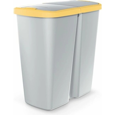 Prosperplast COMPACTA Q DUO popolavý so žltým vekom 45 l