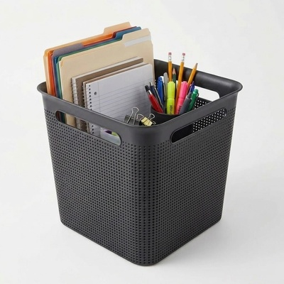 Rotho Úložný box s rúčkami BRISEN 18 l, 29 x 29 x 29 cm, čierny