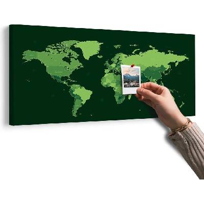 Obraz na korku detailní mapa světa v zelené barvě - 140x70 wooden