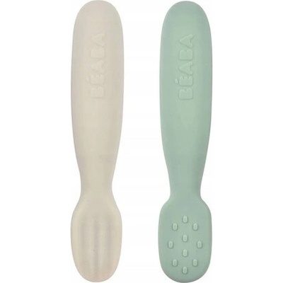 Beaba Prvé trénovacie lyžičky silikónové Sage Green/Velvet Grey 913578BB