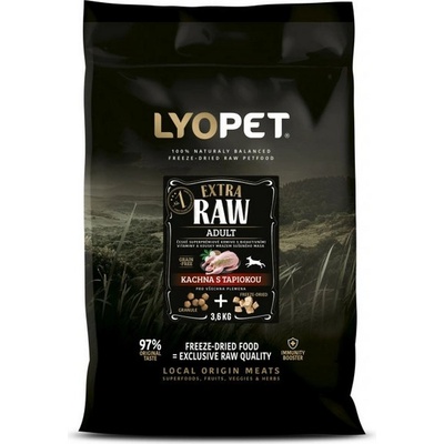 Lyopet Extra Raw Adult kachna s tapiokou 3,6 kg