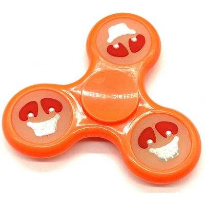 Antistresový Fidget Spinner oranžový lebka