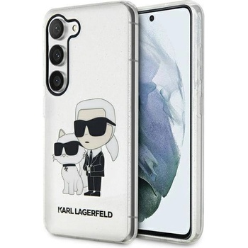 KARL LAGERFELD Гръб Karl Lagerfeld IML Glitter Karl and Choupette NFT Case за Samsung Galaxy S23 Plus - Прозрачен