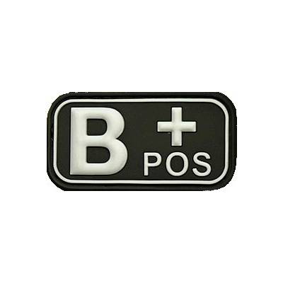 Patch označenie krvnej skupiny, B+ POS - čierny