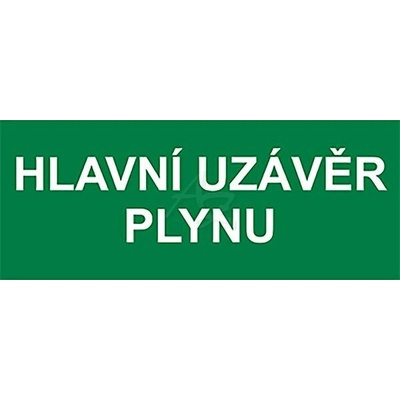 plastová cedulka, "HLAVNÍ UZÁVĚR PLYNU", 200x80mm
