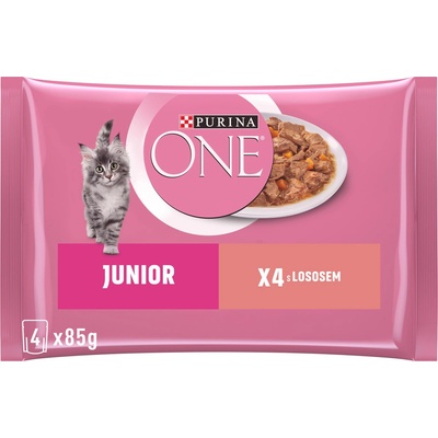 PURINA ONE cat Junior mini filetky s lososom a mrkvou