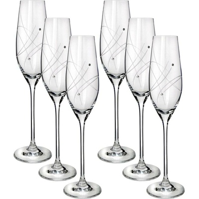 Preciosa Sklenice na sekt s krystaly Celebration 6 x 210 ml