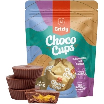 Grizly Choco Cups mliečna čokoláda & mango 120 g