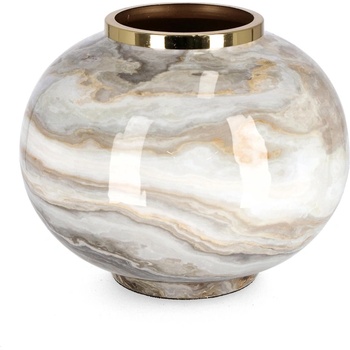 Bizzotto ДЕКОРАТИВНА ВАЗА marsha 25cm БЯЛО/СИВО/ЗЛ (0184731)