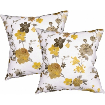 Decora zlaté kvety biely 45 x 45 cm