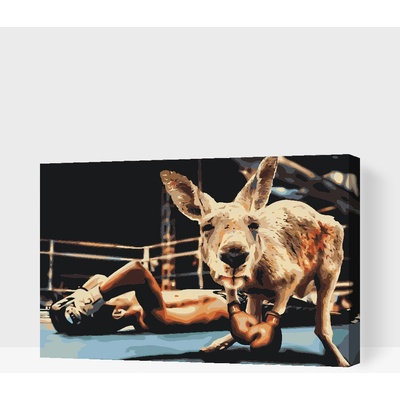 Vymalujsisam.cz Malování podle čísel Klokan v ringu Velikost 40 x 60 cm Rámování Na kartonové desce