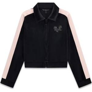 GUESS Детски спортно-елегантен суичър Guess с яка, цип и флорални детайли