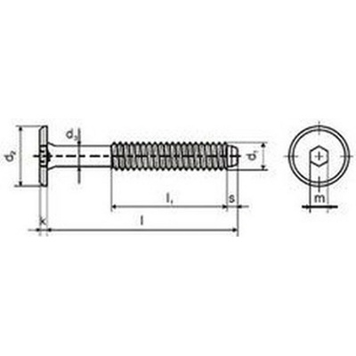Killich skrutka M6x60 BIELY ZINOK nábytkarská 14mm hlava [1 ks]