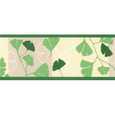 IMPOL TRADE 69055 Samolepiace bordury ginkgo listy, rozmer 5 m x 6,9 cm