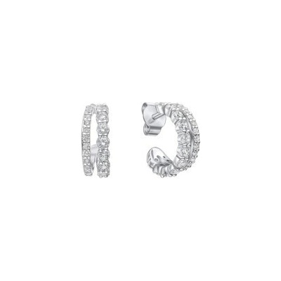 Diamonfire Luxusné strieborné náušnice E6405