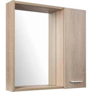 SAPHO Zoja - Огледален шкаф с осветление, 60x60x14 см, 1 врата, десен, платинен дъб LED 45028S (45028S)