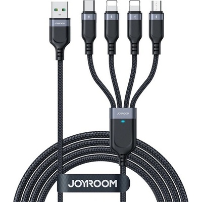 Joyroom S-1T4018A18 4 v 1 USB – Type-C/2 Lightning/microUSB 120cm černý