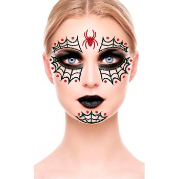 Fiestas Guirca Татуировки за лице - Паяжина, блестяща