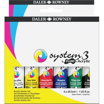 Daler-Rowney System3 Комплект акрилни бои Starter Set 6 x 29, 5 ml (139029100)