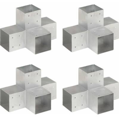 OMAXI Trámová spojka 4 ks ve tvaru X pozinkovaný kov 101 x 101 mm 834061