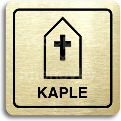 ACCEPT Piktogram kaple - zlatá tabulka - černý tisk