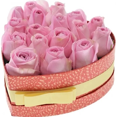 Krabička růžových růží HEIDI! červená 19x9cm