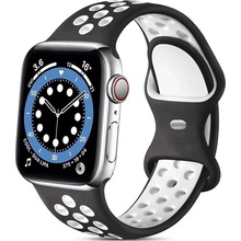 Crested Černobílý silikonový řemínek pro Apple Watch 42, 44 a 45 mm YACZ-Y516