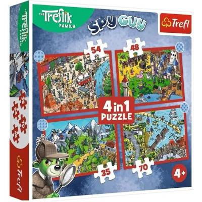 Trefl - Puzzle 4v1 The Trefliks' Journeys - 1 - 39 piese