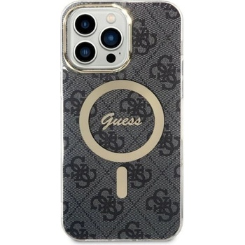 GUESS Кейс Guess GUHMS23LH4STK за Samsung Galaxy S23 Ultra S918, черен / черен, твърд, 4G MagSafe (GUE002877-0)