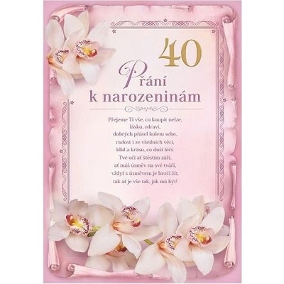 ARGUS Přání k 40. narozeninám 15-8013c40 – Zboží Dáma