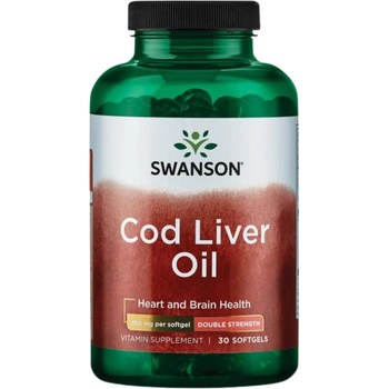 Swanson Double-Strength Cod Liver Oil 700mg [30 Гел капсули]