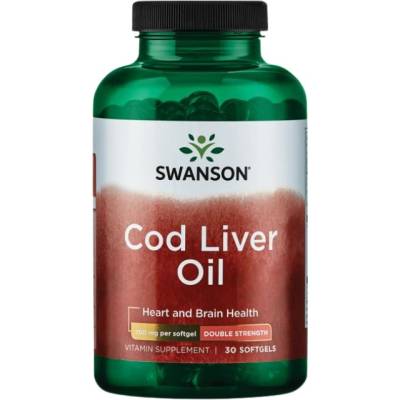Swanson Double-Strength Cod Liver Oil 700mg [30 Гел капсули]