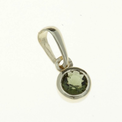 My Moldavite Zlatý přívěsek s vltavínem 1139
