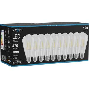 Mexen Vintis 10x LED нажежаема жичка E27, ST64, 4W, Неутрална - 4000K, 470 lm, прозрачна (L152-E27-0440-00x10)