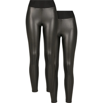 Urban Classics Комплект от два чифта дамски кожени клинове в черен цвят Urban Classics Ladies LeggingsUB-TB3001A-03169 - Черен, размер 5XL