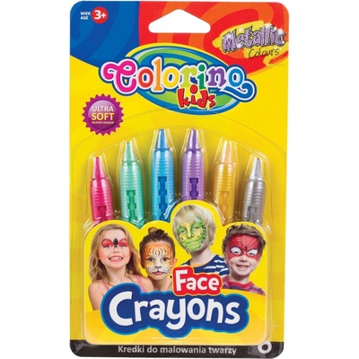 Colorino Farby na tvár metalické v násadca 6 farieb