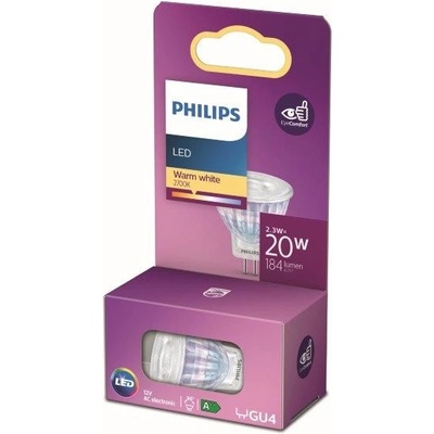 Philips 8718699774073 LED žiarovka 1x2,3W GU4 184lm 2700K teplá biela, bodová, Eyecomfort