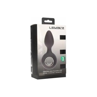 Boss of Toys Vibrating Silicone Anal Plug with Loop - Black