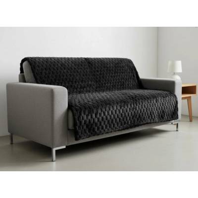 Mybesthome Přehoz na sedačku - pohovku FLANELA černá 170x210 cm