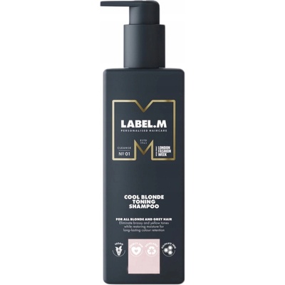 Label.M Cool Blonde Toning Shampoo tónovací šampon pro platinově blond a šedivé vlasy 1000 ml