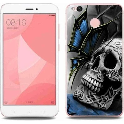 Pouzdro mmCase Gelové Xiaomi Redmi 4X - motýl a lebka